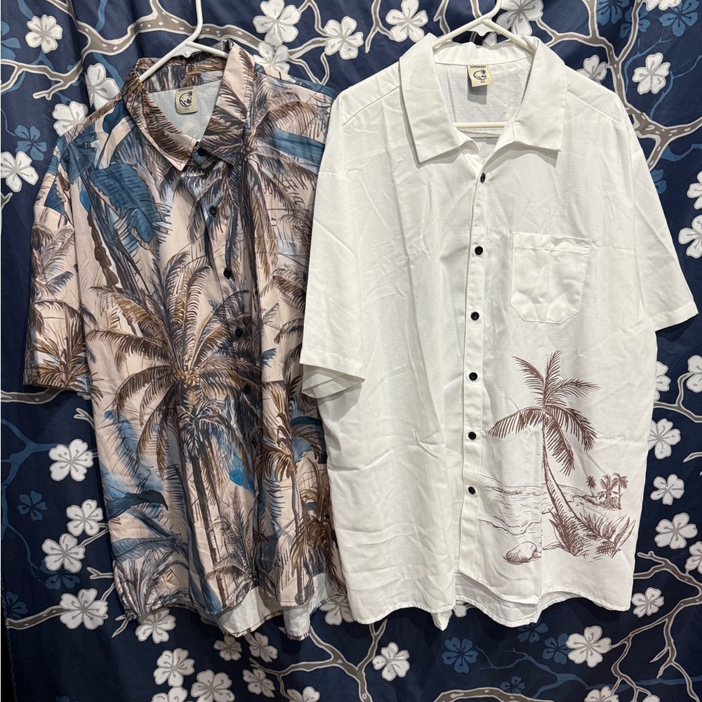 EUC-Men's Hawaiian button down shirts size 2XL Harddaddy